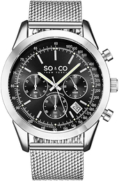 So & Co New York Tribeca Czarny/Stal Ø44 mm 5535.1