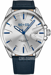 So & Co New York Madison Srebrny/Skóra Ø44 mm 5594.1