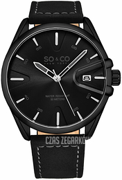 So & Co New York Madison Czarny/Skóra Ø44 mm 5594.5