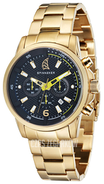 Spinnaker Weel Czarny/Stal w odcieniu złota Ø42 mm SP-5004-44