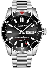 Stührling Original Datemaster Heritage Czarny/Stal Ø44 mm 1004.01
