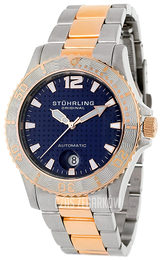 Stührling Original Aquadiver Niebieski/Stal w kolorze różowego złota Ø42 mm 161.332246