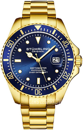 Stührling Original Aquadiver Niebieski/Stal w odcieniu złota Ø42 mm 3950.8