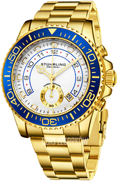 Stührling Original Aquadiver Biały/Stal w odcieniu złota Ø42 mm 3966.4