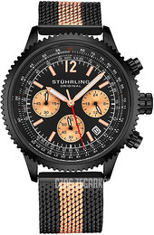 Stührling Original Monaco Czarny/Stal w kolorze różowego złota Ø42 mm 669M.06