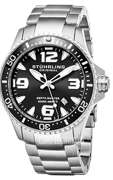 Stührling Original Aquadiver Czarny/Stal Ø43 mm 842.02