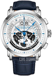 Stührling Original Monaco Srebrny/Skóra Ø44 mm 928.01