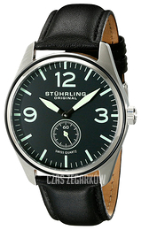 Stührling Original Aviator Czarny/Skóra Ø42 mm 931.01