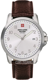 Swiss Alpine Military Alpine by Grovana Srebrny/Skóra Ø41 mm 7011.1532