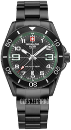 Swiss Alpine Military Raptor Czarny/Stal Ø42 mm 7029.1174