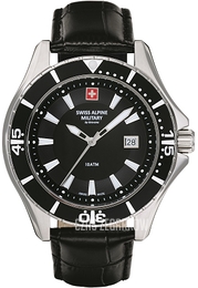 Swiss Alpine Military Alpine by Grovana Czarny/Skóra Ø46 mm 7040.1537