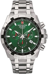 Swiss Alpine Military Star Fighter Zielony/Stal Ø46 mm 7043.9234