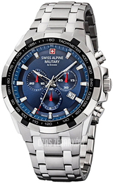 Swiss Alpine Military Star Fighter Niebieski/Stal Ø46 mm 7043.9235