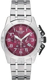 Swiss Alpine Military Tornado Chrono Czerwony/Stal Ø45 mm 7063.9136