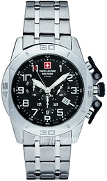 Swiss Alpine Military Tornado Chrono Czarny/Stal Ø45 mm 7063.9137