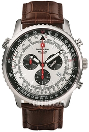 Swiss Alpine Military Spirit Srebrny/Skóra Ø45 mm 7078.9532