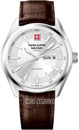 Swiss Alpine Military Alpine by Grovana Srebrny/Skóra Ø43 mm 7090.2532
