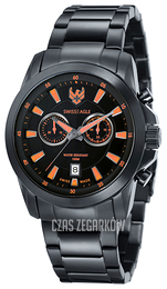 Swiss Eagle Zermatt Czarny/Stal Ø44 mm SE-9055-99