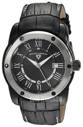 Swiss Legend Traveler Czarny/Skóra Ø45 mm SL-10005Q-BB-01-SB