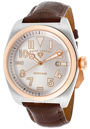 Swiss Legend Heritage Srebrny/Skóra Ø44 mm SL-20434-02S-RB-BRW