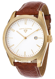 Swiss Legend Peninsula Biały/Skóra Ø44 mm SL-22044-YG-02-ABR51C