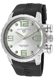 Swiss Legend Ambassador Srebrny/Guma Ø47 mm SL-30021-02S