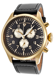 Swiss Legend Pioneer Czarny/Skóra Ø47 mm SL-30332-YG-01-GA