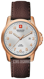 Swiss Military Recruit Srebrny/Skóra Ø39 mm 06-4141.2.09.001