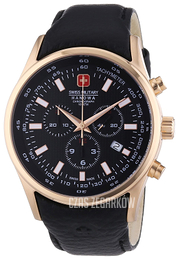Swiss Military Sport Czarny/Skóra Ø44 mm 06-4156.09.007