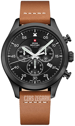Swiss Military Chrono Czarny/Skóra Ø43 mm SM34076.08