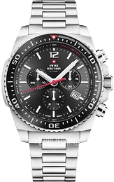 Swiss Military by Chrono Chronograph Czarny/Stal Ø45 mm SM34093.01