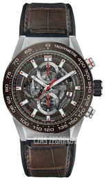 TAG Heuer Carrera Brązowy/Guma Ø43 mm CAR201U.FC6405