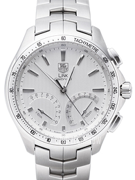 TAG Heuer Link Calibre s 1/100th Sec Electro-Mechanical Chronograph Srebrny/Stal Ø42 mm CAT7011.BA0952