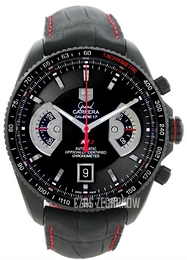 TAG Heuer Grand Carrera Calibre 36RS2 Automatic Chronograph Czarny/Skóra Ø43 mm CAV518B.FC6237