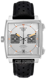 TAG Heuer Monaco Srebrny/Skóra 39x39 mm CAW211C.FC6241