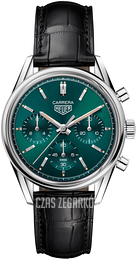 TAG Heuer Carrera Zielony/Skóra Ø39 mm CBK221F.FC6479