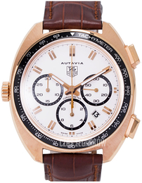 TAG Heuer Autavia Biały/Skóra Ø43.5 mm CY5140.FC8158