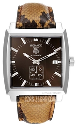 TAG Heuer Monaco Brązowy/Skóra 37x37 mm WW2115.FC6217