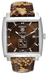 TAG Heuer Monaco Brązowy/Skóra 37x37 mm WW2116.FC6217