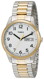 Timex Classic Elevated Biały/Stal w odcieniu złota Ø35 mm T2N063