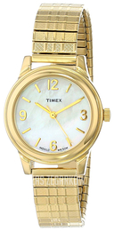 Timex Classic Elevated Biały/Stal w odcieniu złota Ø27 mm T2N843