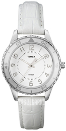 Timex Biały/Skóra Ø35 mm T2P022D7