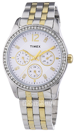 Timex Biały/Stal w odcieniu złota Ø35 mm T2P193