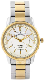 Timex Biały/Stal w odcieniu złota Ø40 mm TI000E31800