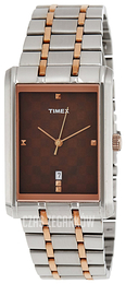 Timex Brązowy/Stal w kolorze różowego złota TI000M70300