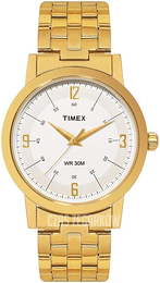 Timex Biały/Stal w odcieniu złota Ø39 mm TI000T10200