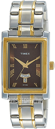 Timex Brązowy/Stal w odcieniu złota TW000G715