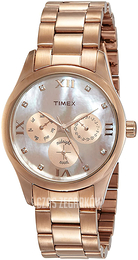 Timex Brązowy/Stal w kolorze różowego złota Ø30 mm TW000W208