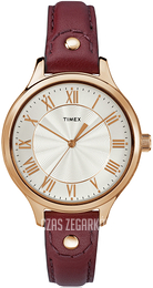 Timex Biały/Stal w kolorze różowego złota Ø36 mm TW2R42900