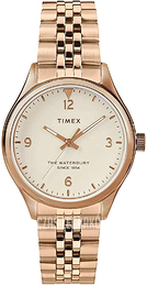 Timex Beżowy/Stal w kolorze różowego złota Ø34 mm TW2T36500
